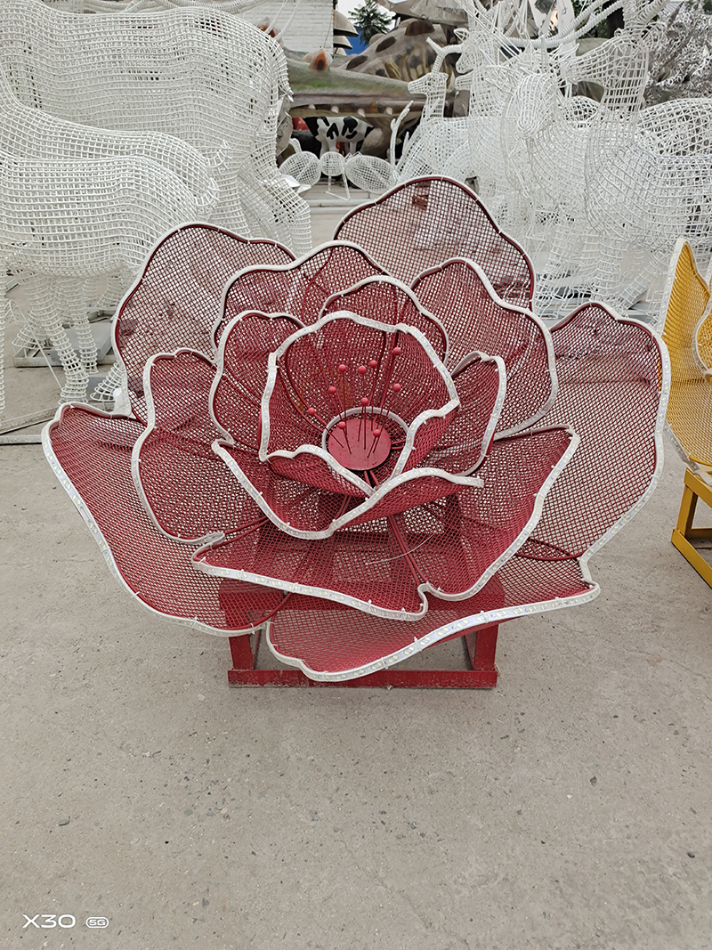 不锈钢花朵雕塑