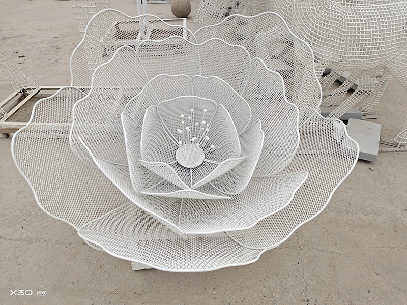 不锈钢花朵雕塑