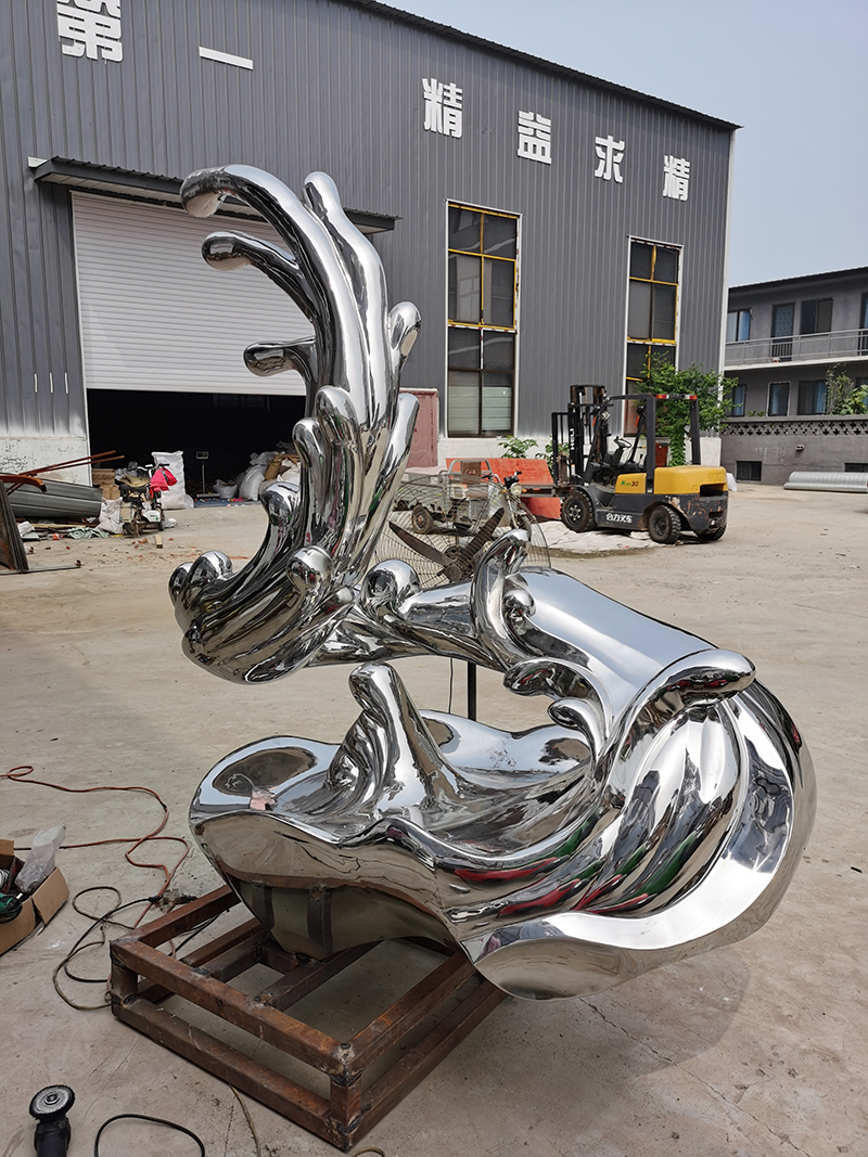 不锈钢浪花雕塑