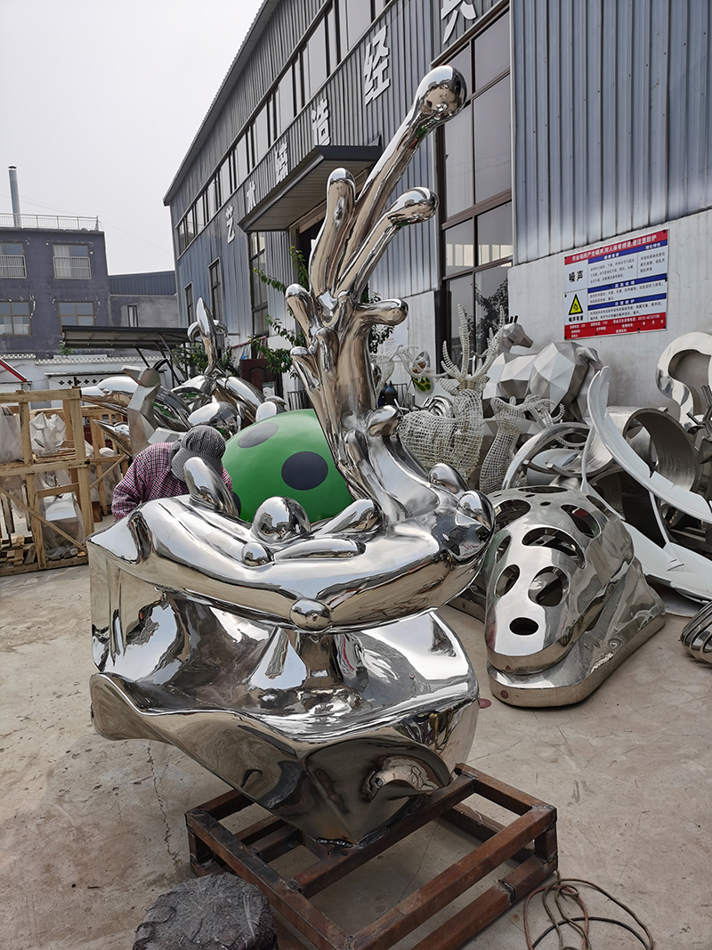 不锈钢浪花雕塑