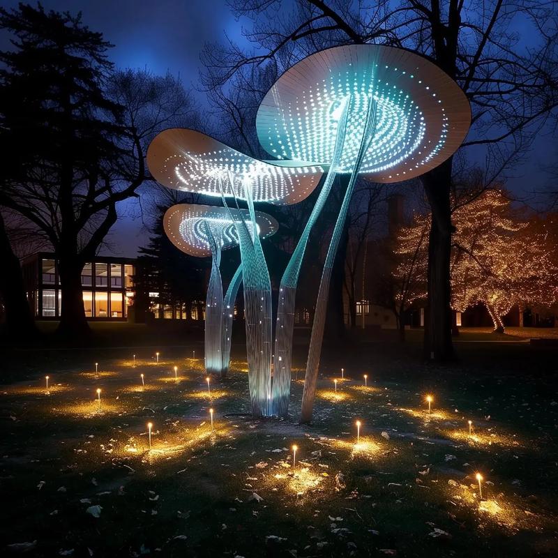 不锈钢发光雕塑